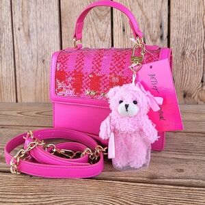 Betsey Johnson XO My Love Teddy Bear Tote Crossbody Handbag
